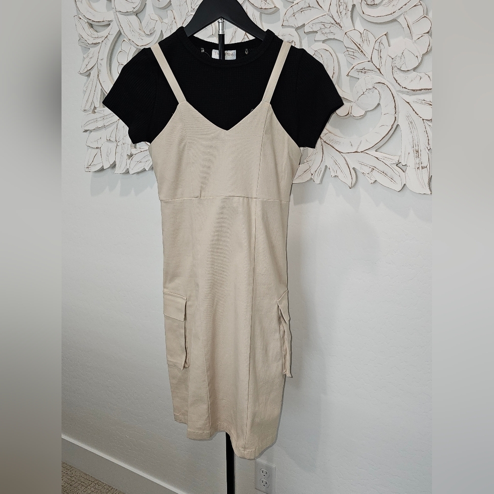 TWEEN DIVA Cream Layered Pinafore Girl's Dress Sz 16 NWT